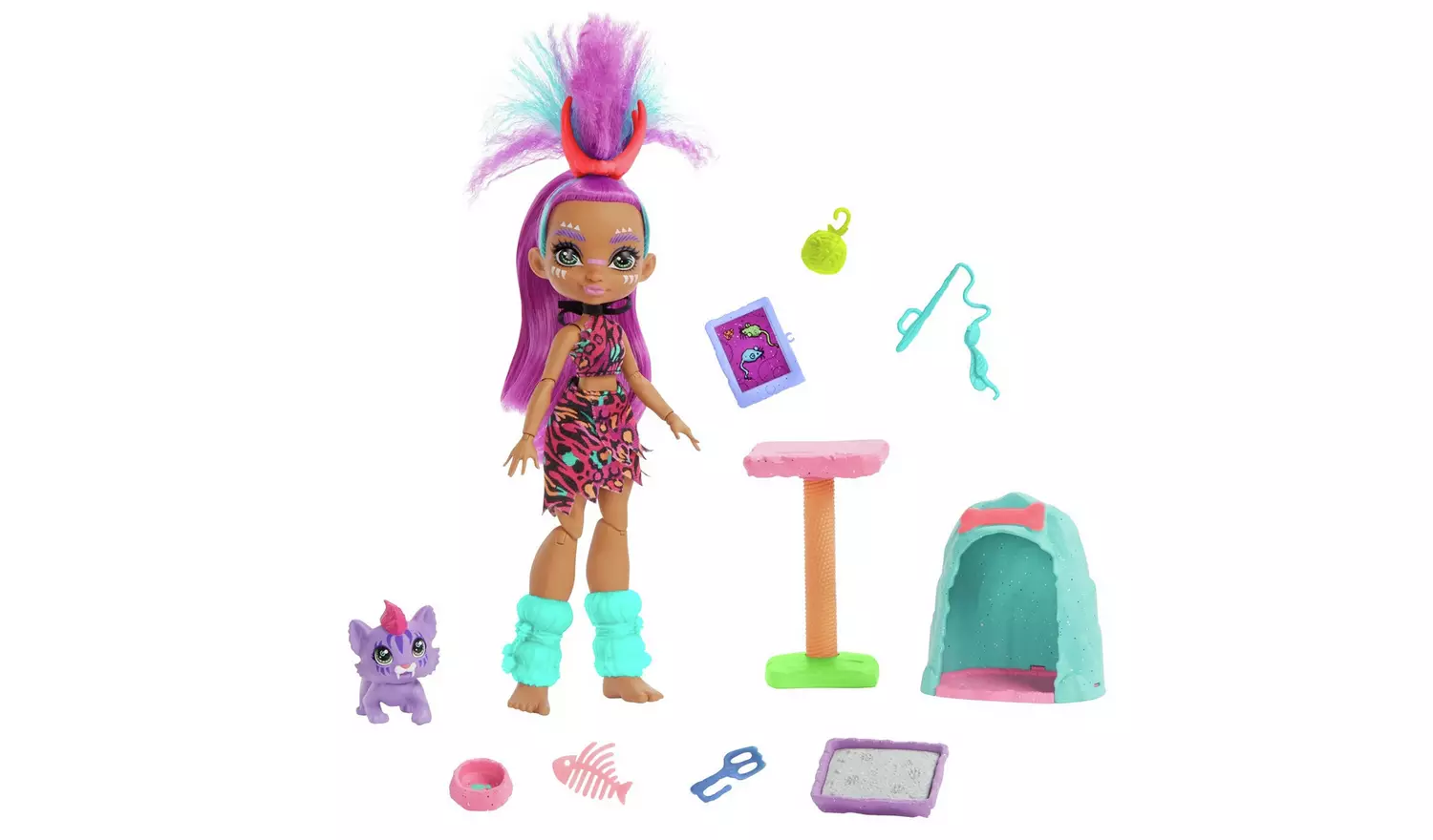 Cave Club Prehistoric Kids' Wild About Cats Playset along with Roaralai Fashion Doll