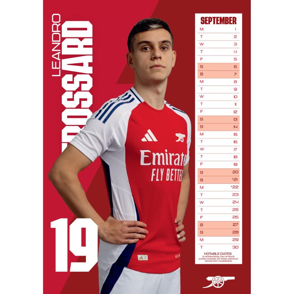 2025 Arsenal FC High - Quality A3 Wall Calendar