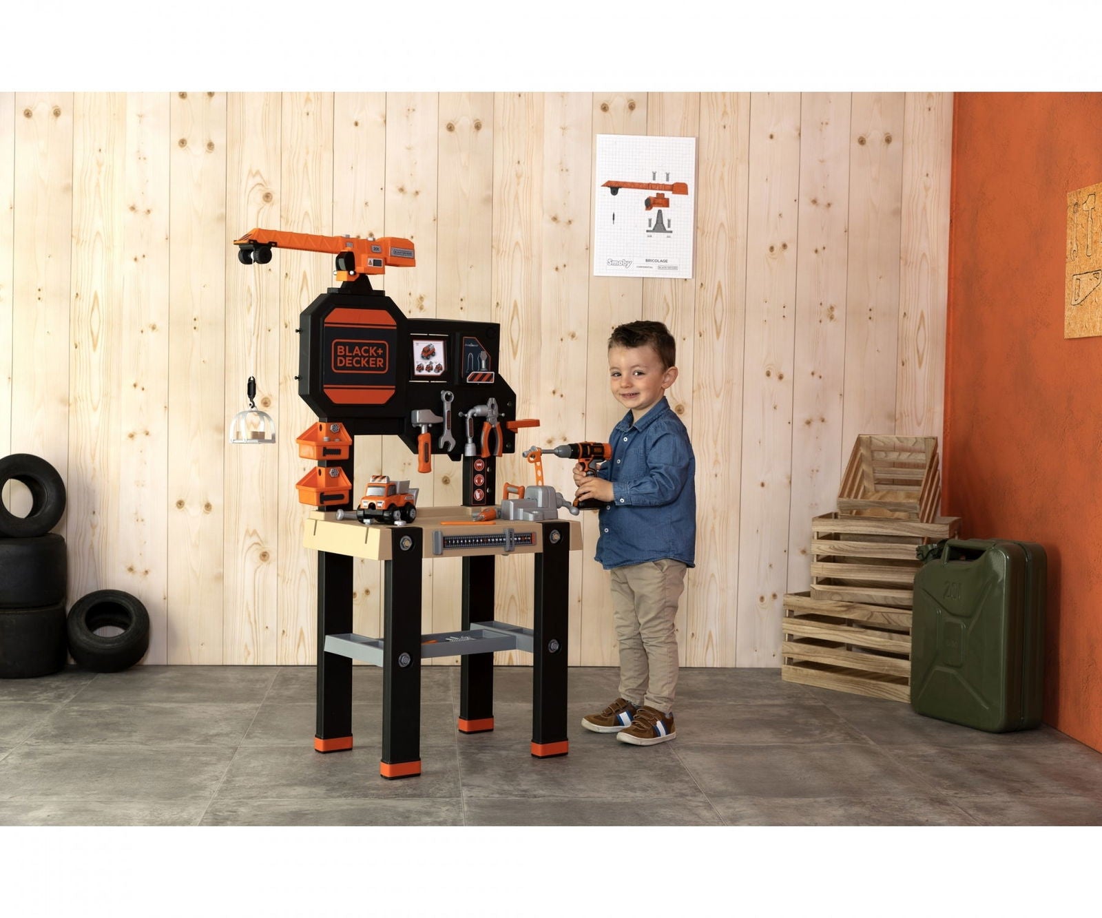 Black & Decker Kids' Interactive Builder Workbench Playset for Creative Play