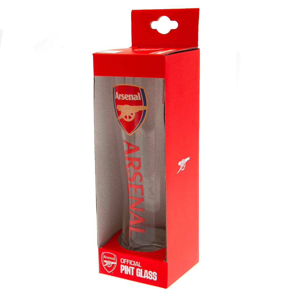 Arsenal Football Club High-Quality Tall Pilsner Style Beer Glass