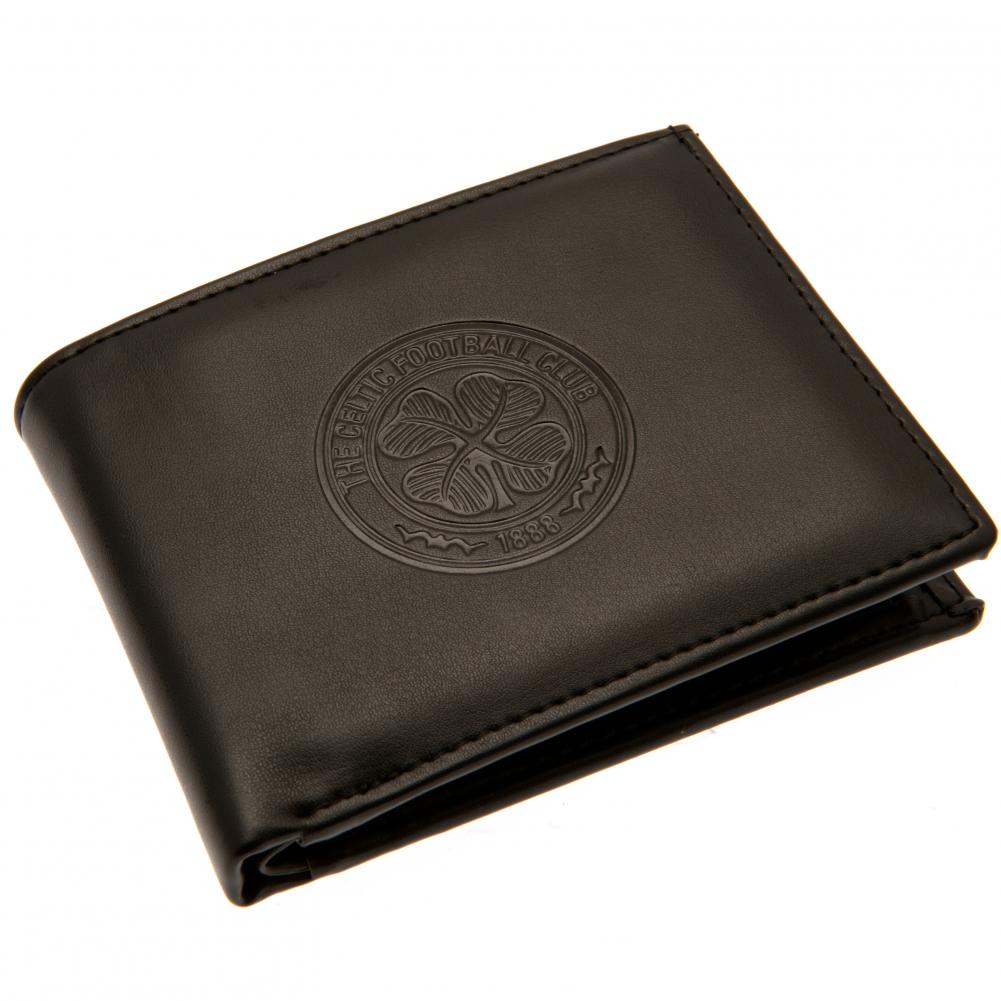 High - Quality Black PU Celtic FC Debossed Club Crest Wallet