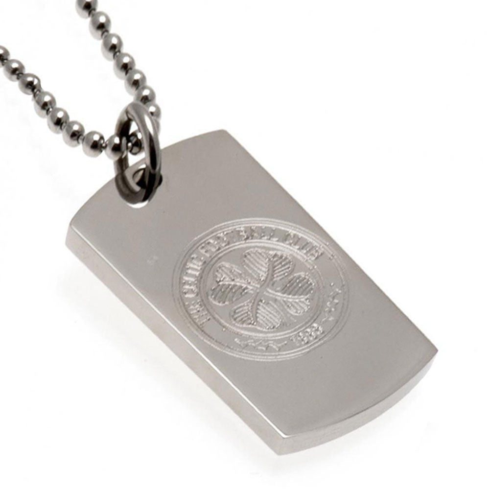 Engraved Celtic Football Club Stainless Steel Dog Tag with Ball Chain