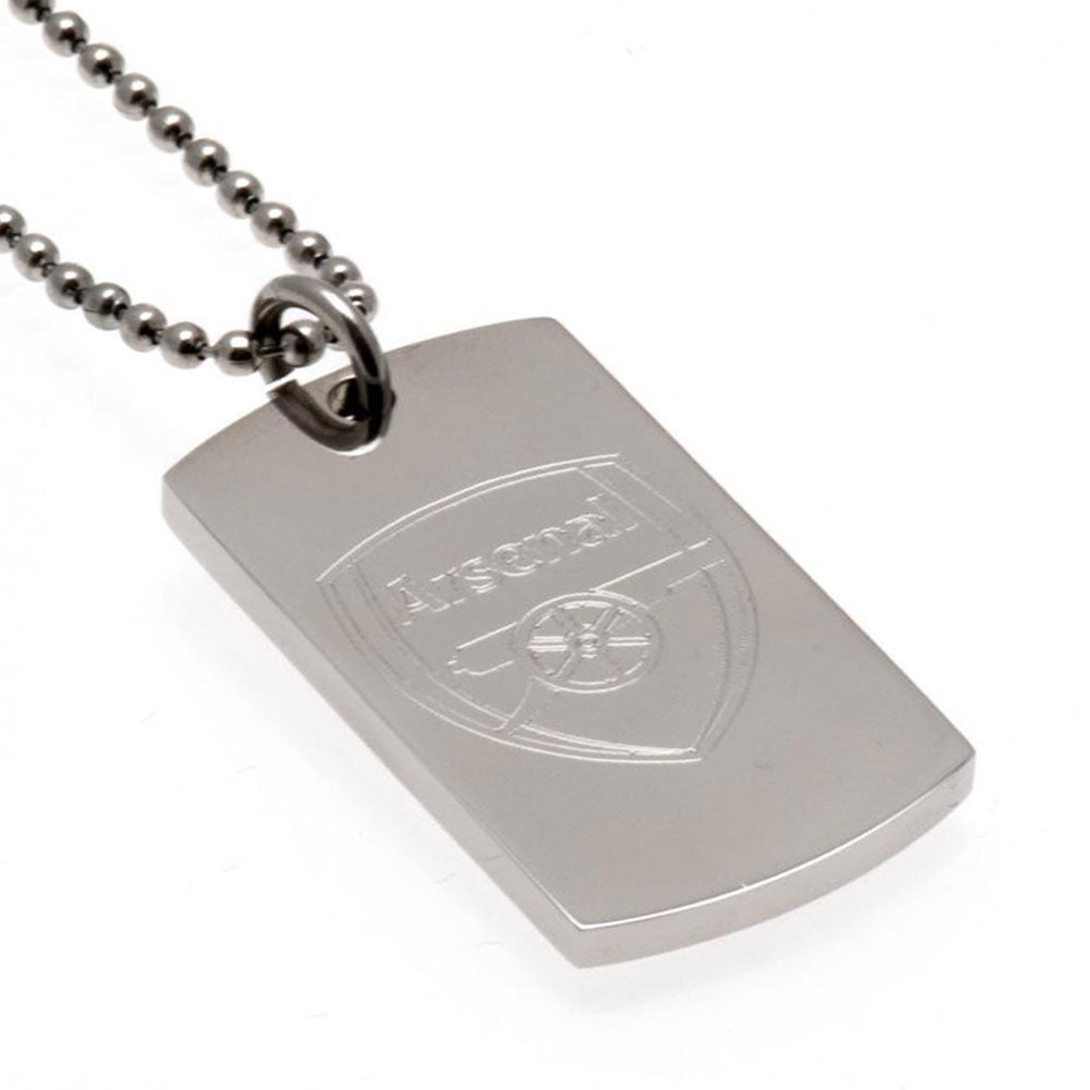 Engraved Stainless Steel Arsenal FC Dog Tag with Ball Chain