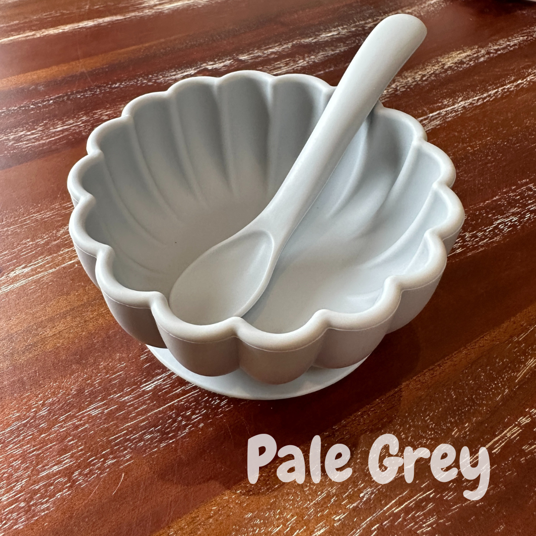 Alimos High - Quality BPA - Free Silicone Baby Bowl and Spoon Set for Mess - Free Feeding