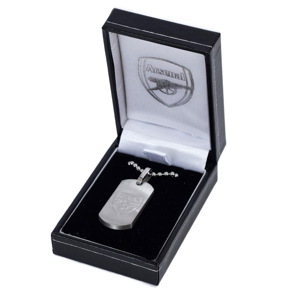Arsenal FC Matte Finish Stainless Steel Dog Tag with Ball Chain