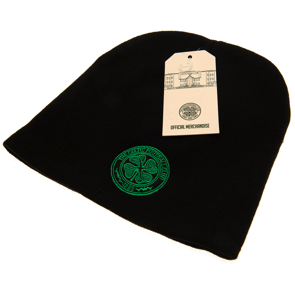 Celtic Football Club Black Knitted Beanie Hat