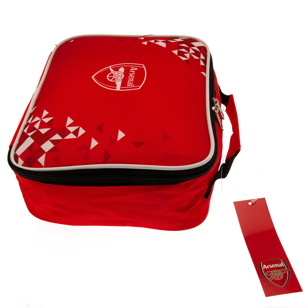 Arsenal FC Polyester Lunch Bag with White Club Crest and Double Zippers