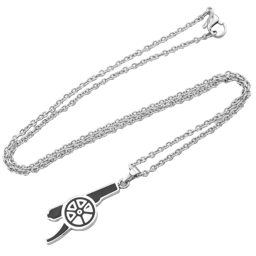 Arsenal Football Club Colorful Cannon Design Stainless Steel Pendant with Ball Chain for Accessories