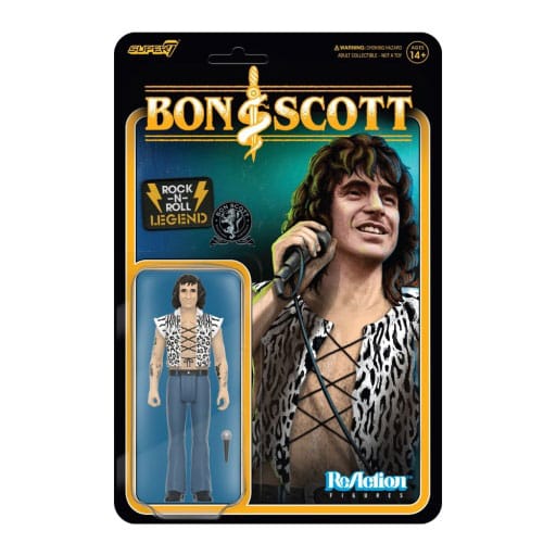 3.75' Scale ReAction Action Figure: Bon Scott in Leopard Print