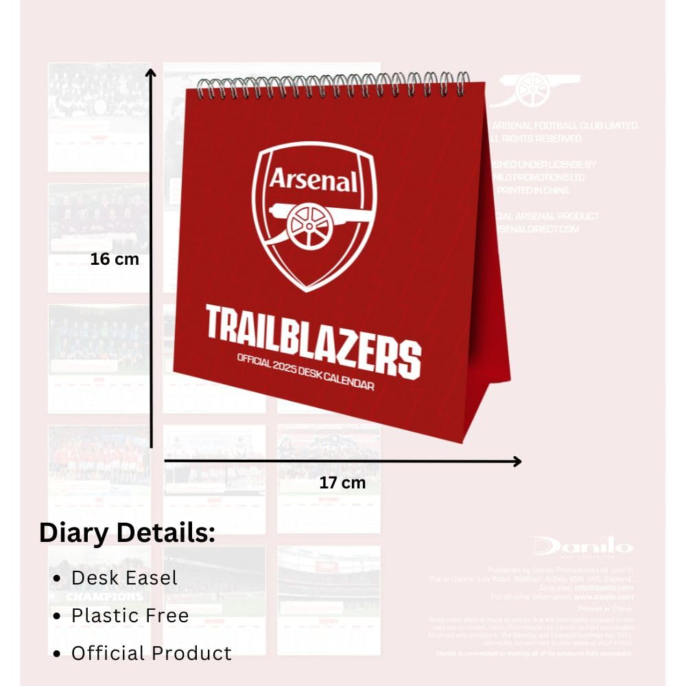 2025 Arsenal FC Desktop Trailblazers Special Edition Calendar