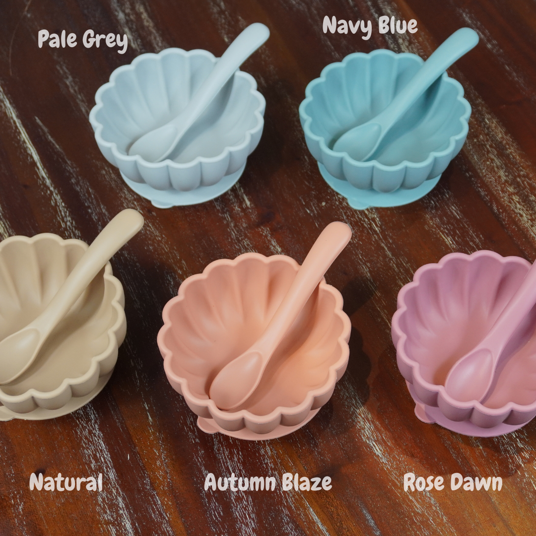 Alimos High - Quality BPA - Free Silicone Baby Bowl and Spoon Set for Mess - Free Feeding