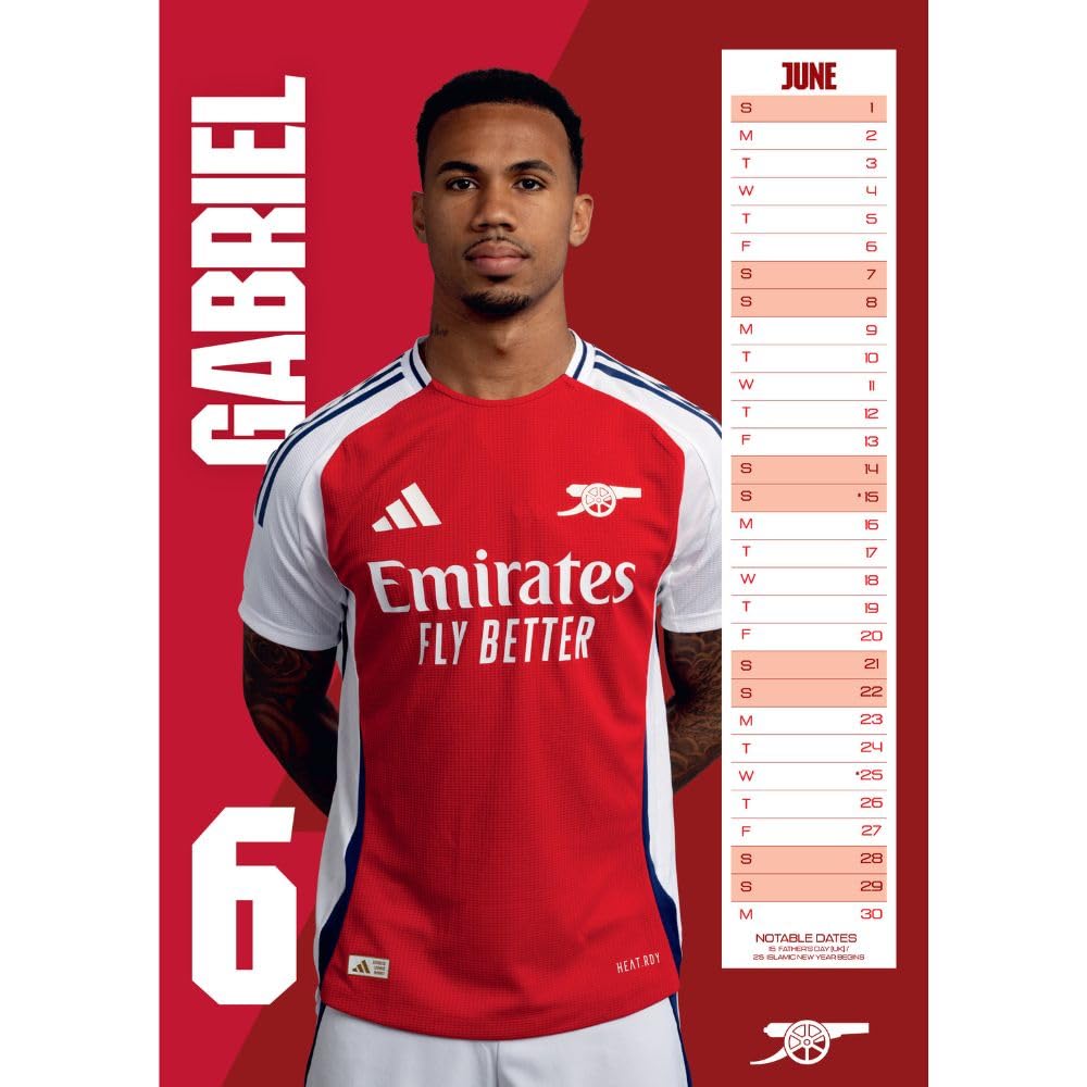 2025 Arsenal FC High - Quality A3 Wall Calendar