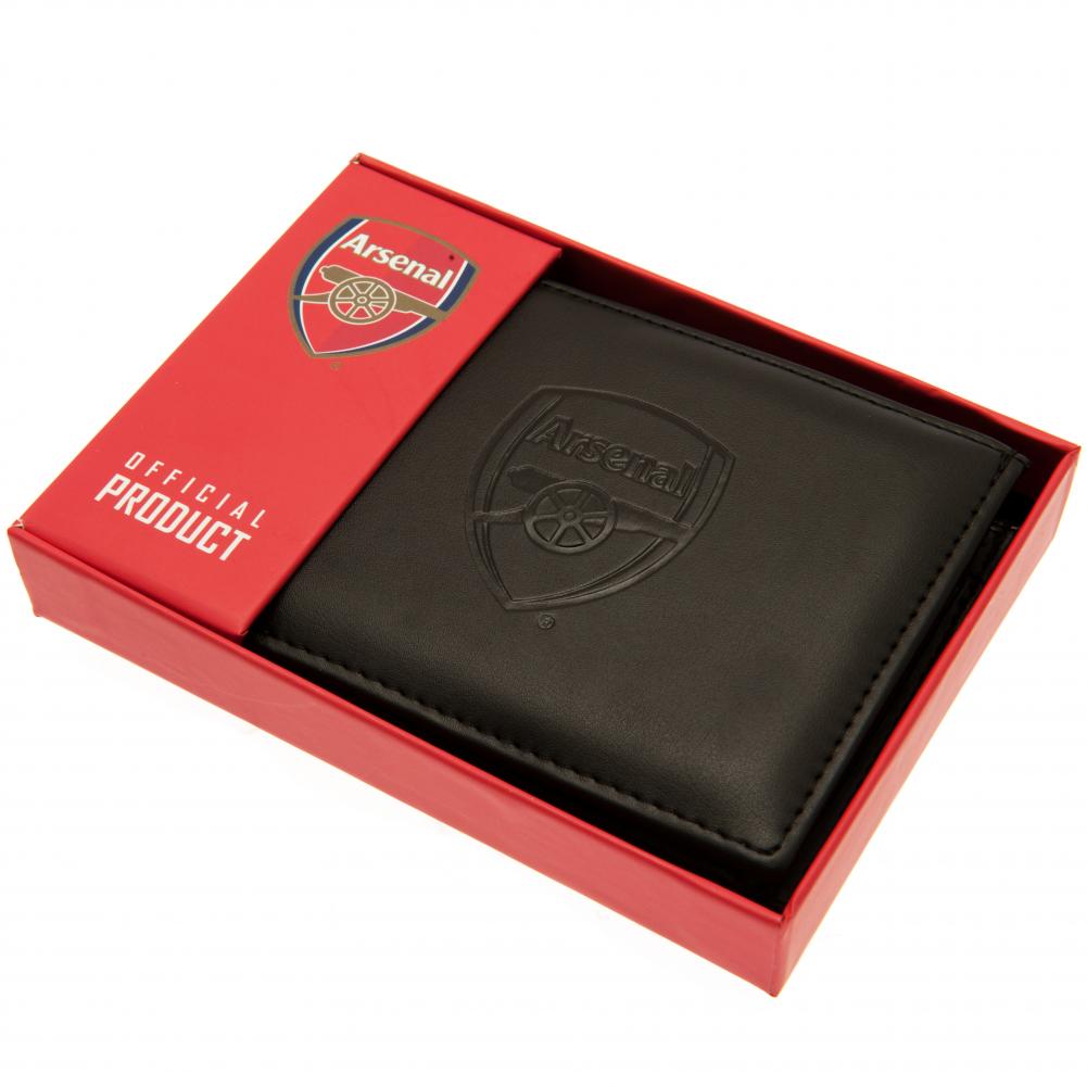 Arsenal Football Club Embossed Black PU Leather Wallet for Fans