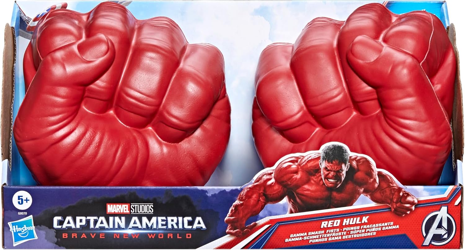 Captain America Brave New World Soft Foam Red Hulk Gamma Smash Fists for Kids