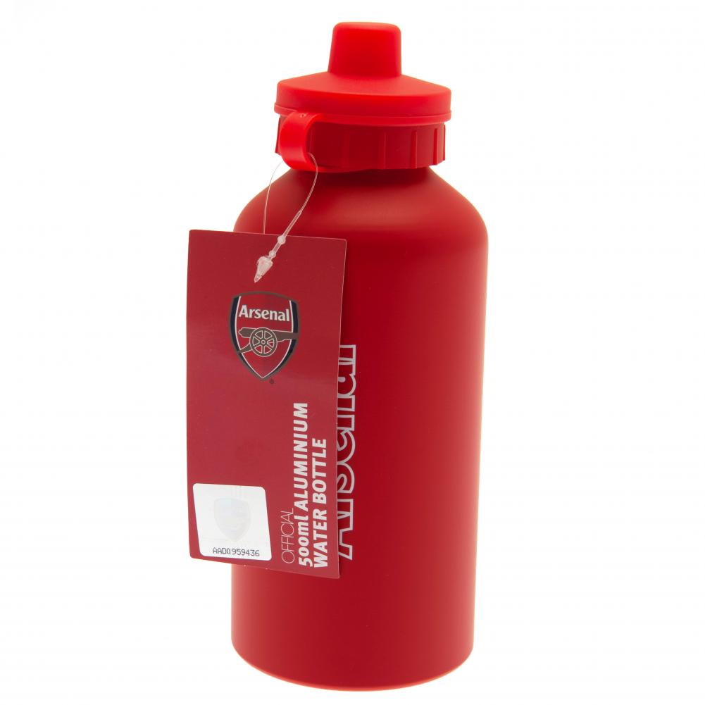 Lightweight Matt Red Arsenal FC Aluminium Drink Bottle with Flip Top Cap