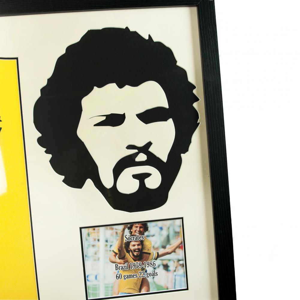 Authentic Framed Brazil Soccer Shirt Signed by Legendary Player Socrates
