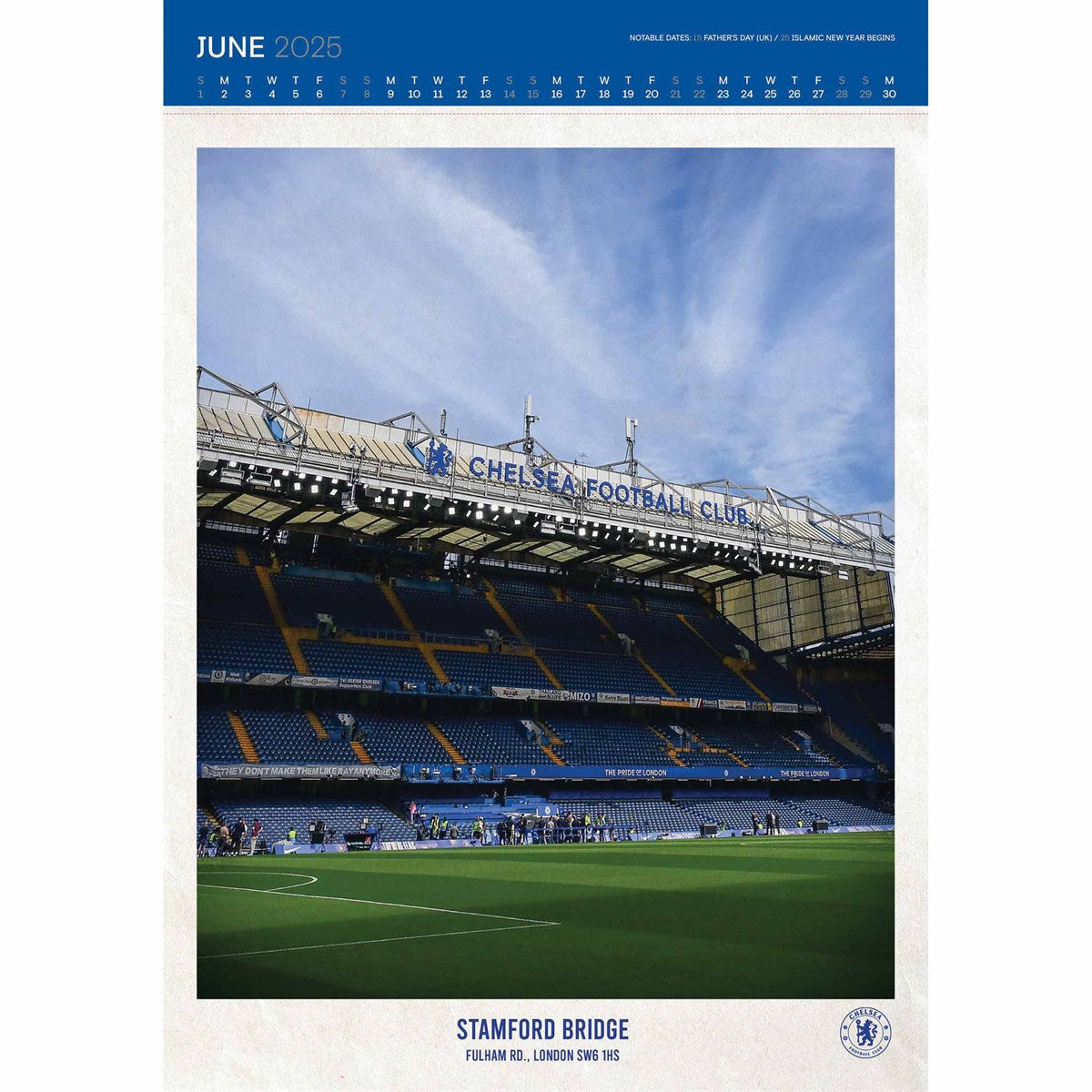 Deluxe 2025 Collectible Calendar for Chelsea Football Club Fans
