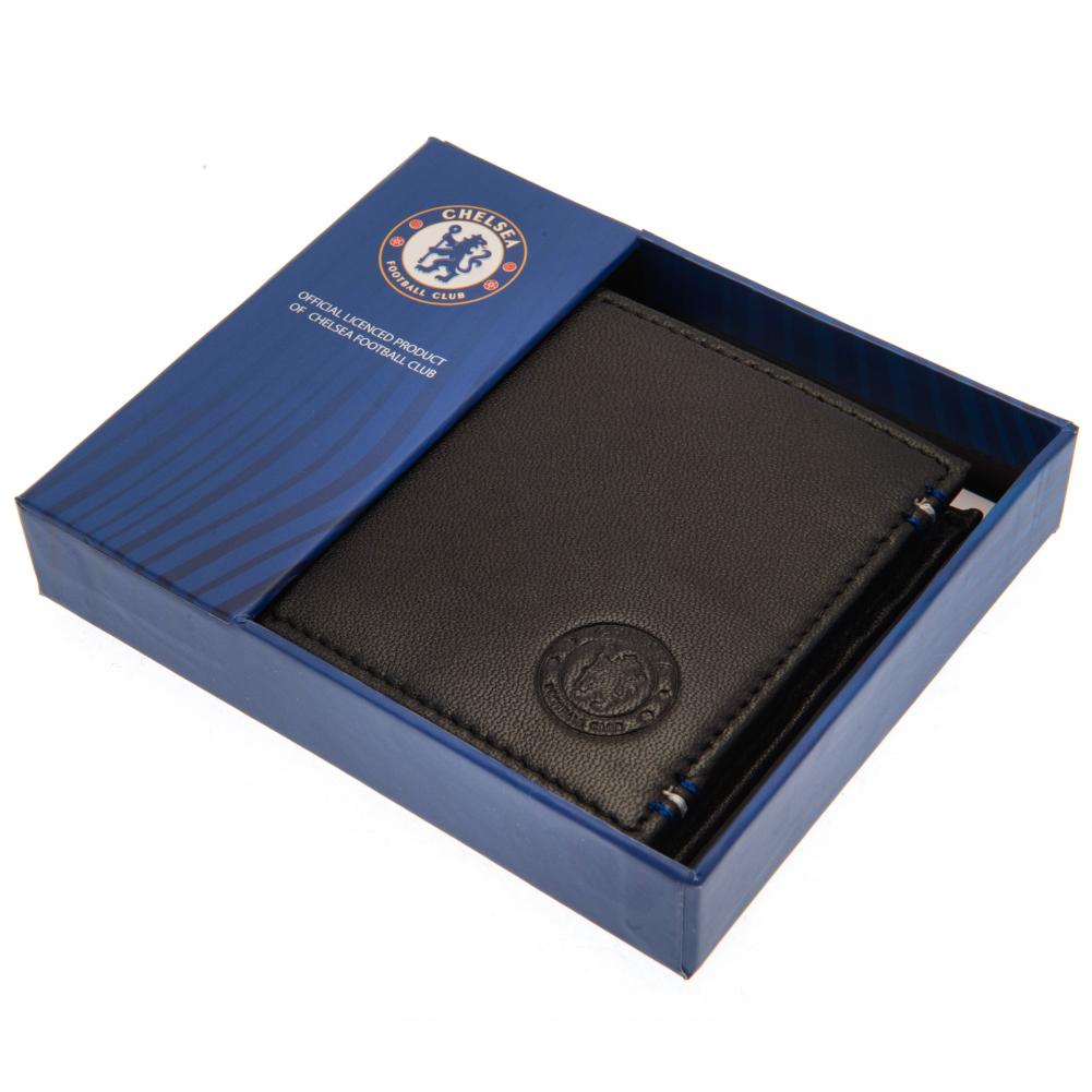 Chelsea FC Stylish Leather Wallet with Blue - White Stitching