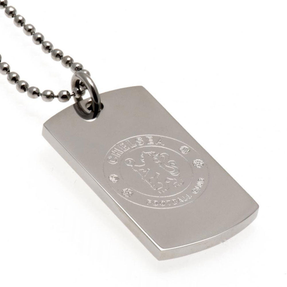 Engraved Chelsea FC Stainless Steel Dog Tag with Ball Chain