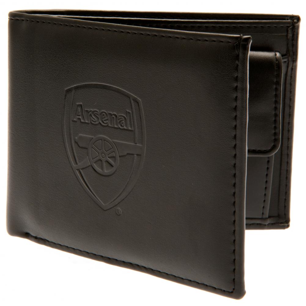 Arsenal Football Club Embossed Black PU Leather Wallet for Fans