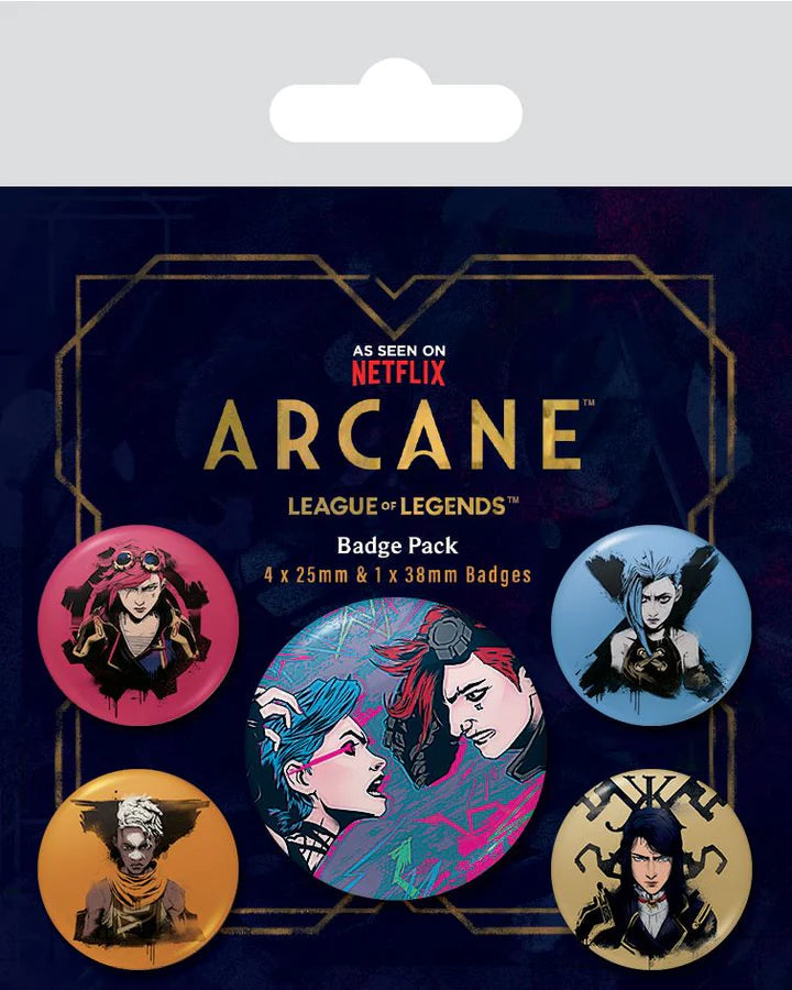 Official Arcane Netflix Character Badge Collection Pack