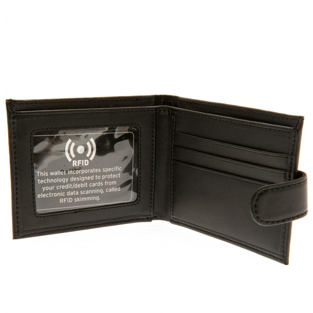 Black Leather Celtic FC RFID-Protected Wallet with Club Crest
