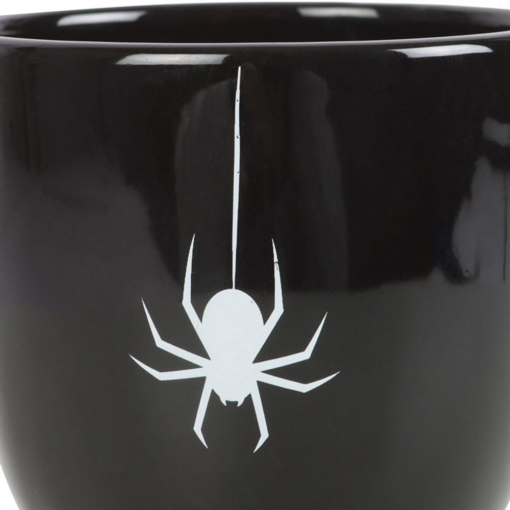 Gothic-Style Black Spider Decorated Teacup for Dark Soirées