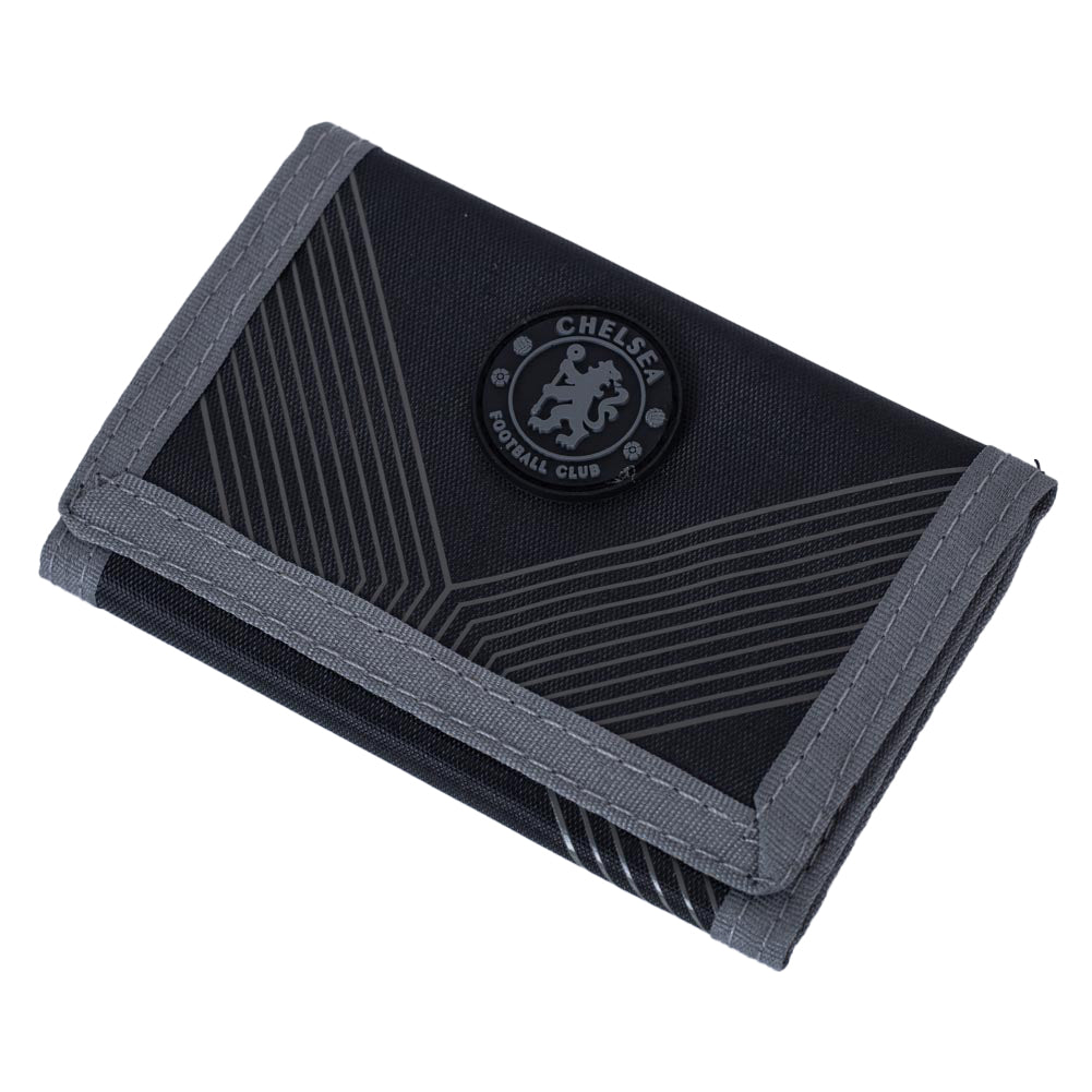 Stylish Chelsea FC Black Polyester Wallet with Multiple Compartments