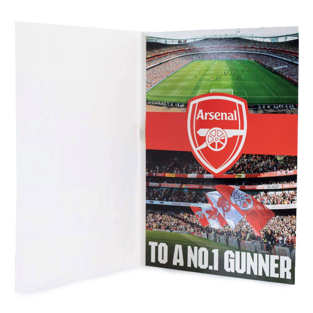 Arsenal FC Red Glossy Musical Birthday Card for True Gunners
