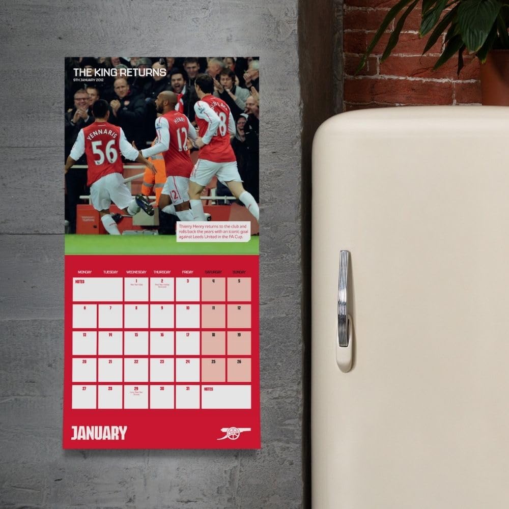 2025 Arsenal FC Legends Decorative Square Wall Calendar