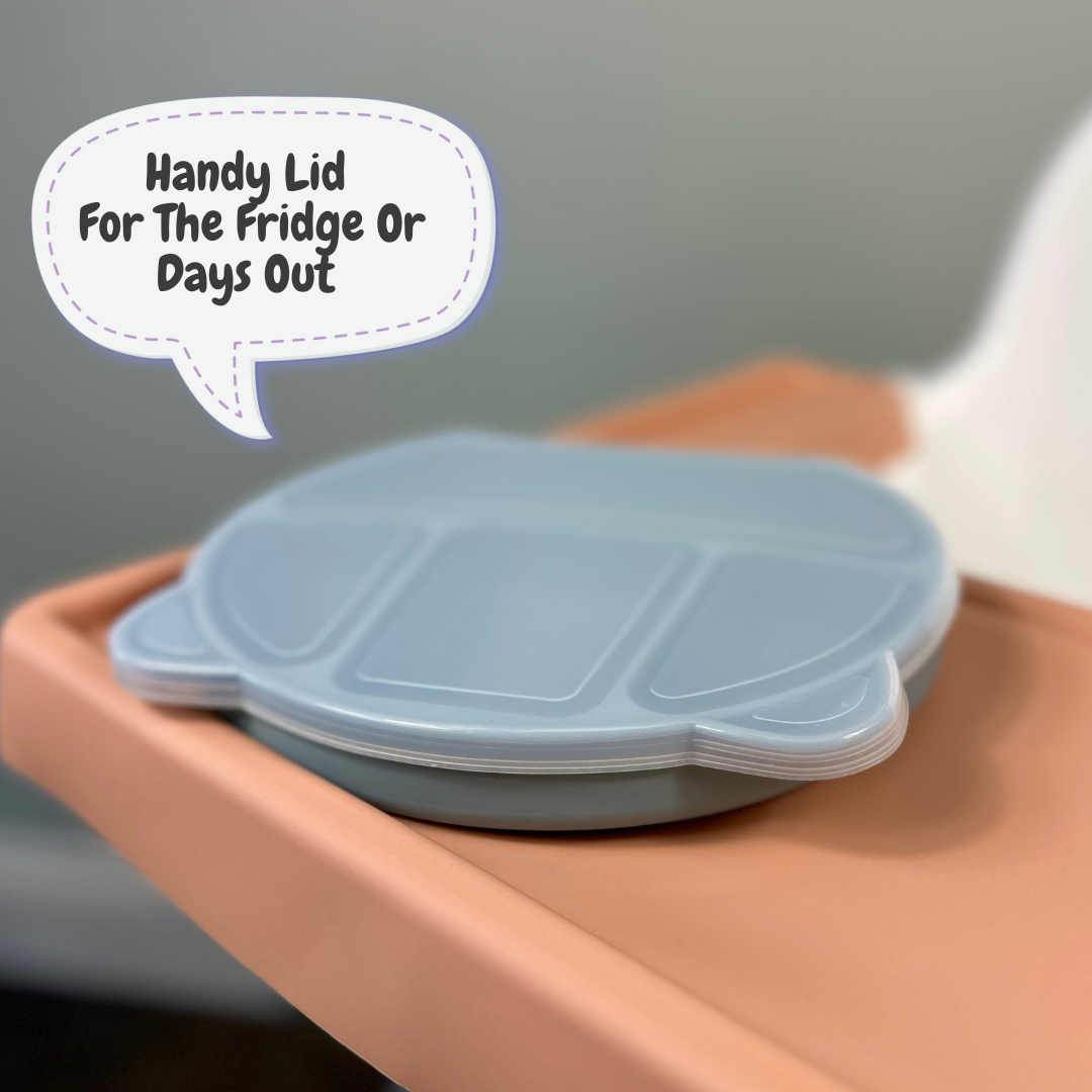 High - Quality Alimos Silicone Suction Baby Plates with Lid for Babies and Toddlers, Safe for Dishwasher and Microwave