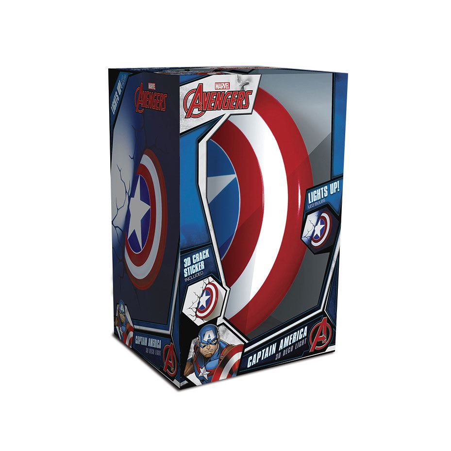 Officially Licensed 3D Deco LED Light Inspired by Captain America's Shield