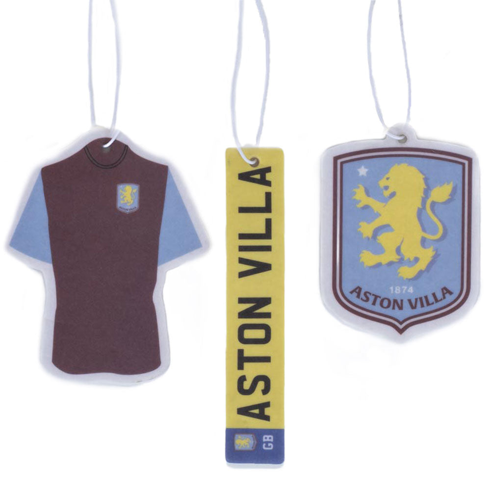 Aston Villa Football Club Three - Pack Set of Long - Lasting Air Fresheners