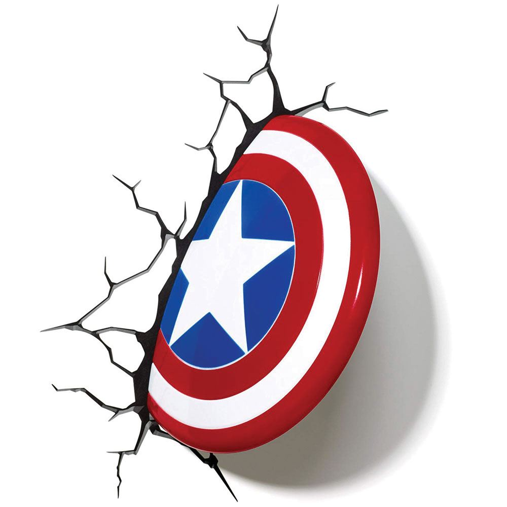 Officially Licensed 3D Deco LED Light Inspired by Captain America's Shield