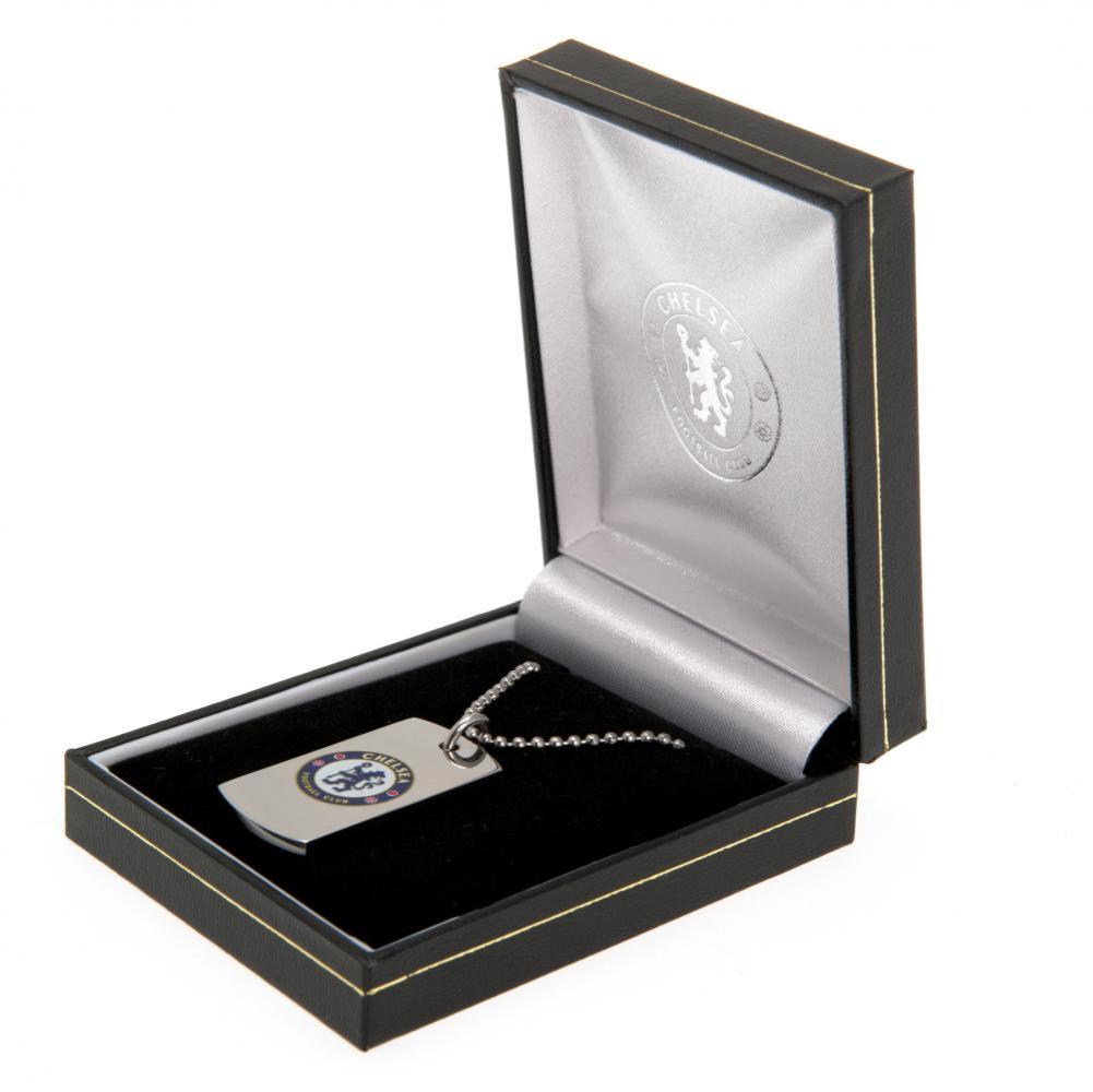 Chelsea FC Stylish Colour Crest Stainless Steel Dog Tag with Ball Chain