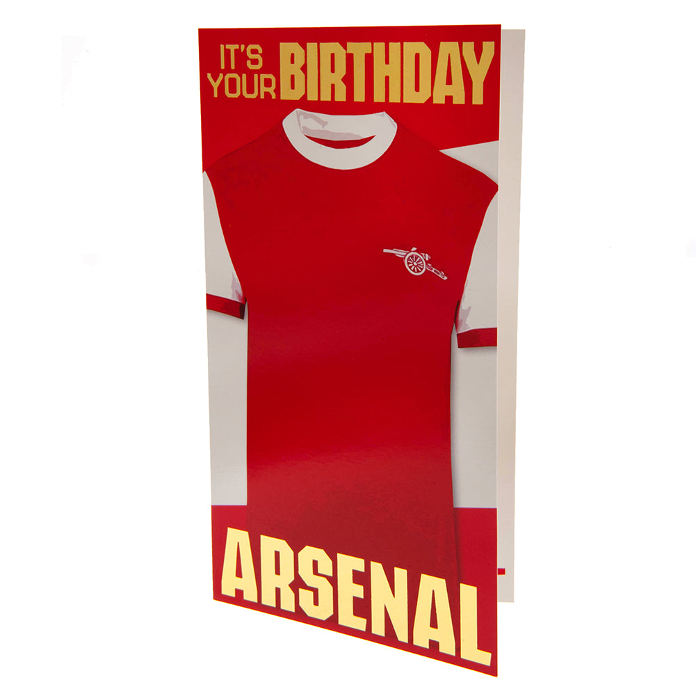 Vibrant Retro Arsenal FC Shirt Design Birthday Card