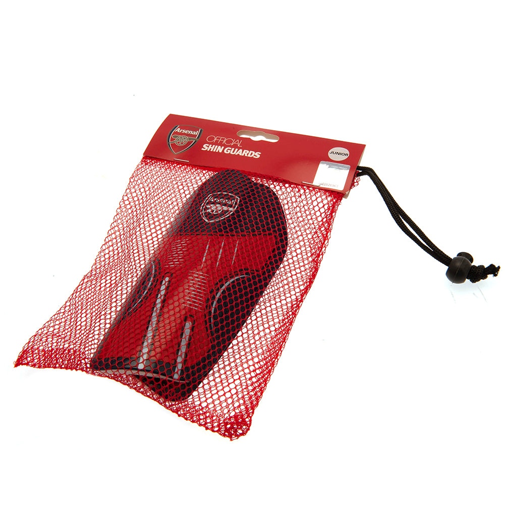 Kids Size Arsenal FC Delta - Design Shin Pads in Red and Navy Blue