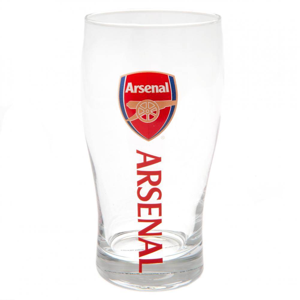 Stylish Arsenal FC Red Text and Crest Tulip - Shaped Pint Glass