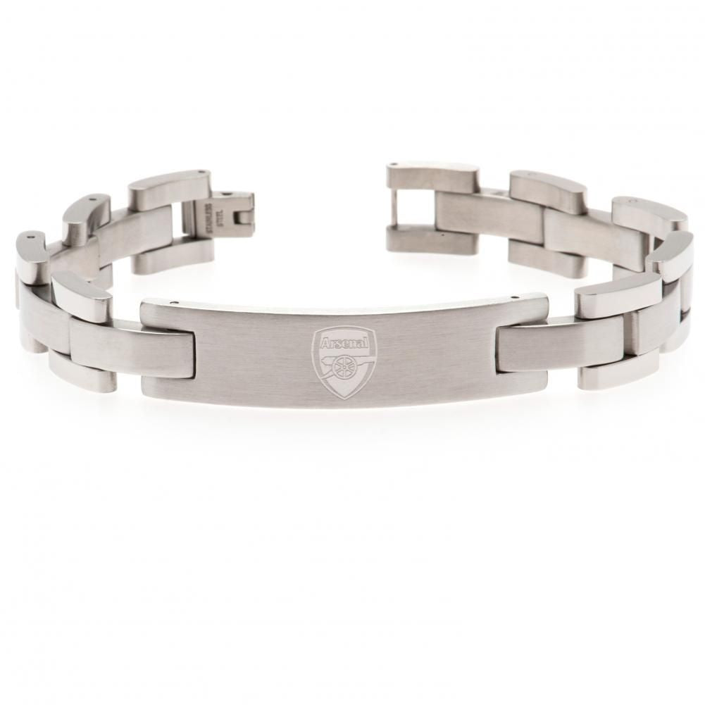 Exquisitely Engraved Arsenal Stainless Steel Link Bracelet