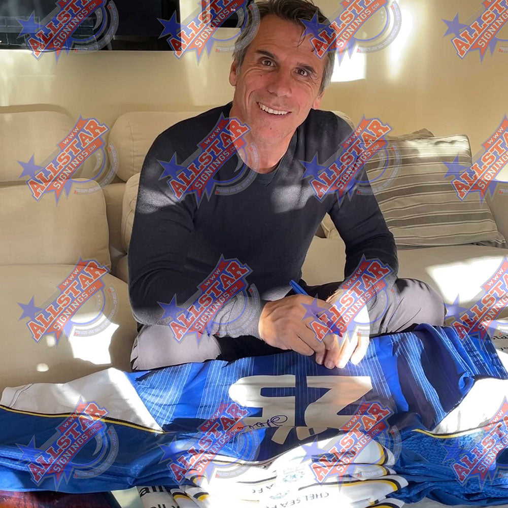 Authentic Chelsea FC 1998 UEFA Cup Winners' Cup Final Replica Shirt Personally Signed by Legendary Gianfranco Zola