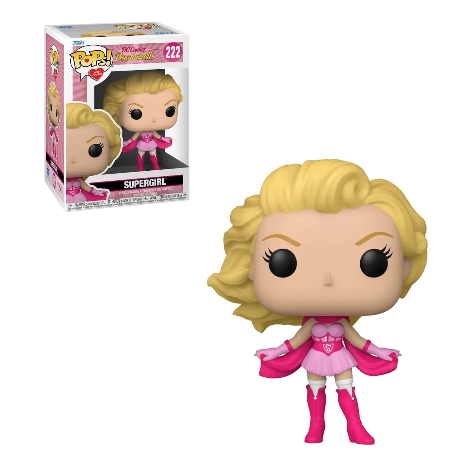 Breast Cancer Awareness Themed Bombshell Supergirl Collectible Funko Pop! Vinyl Figurine