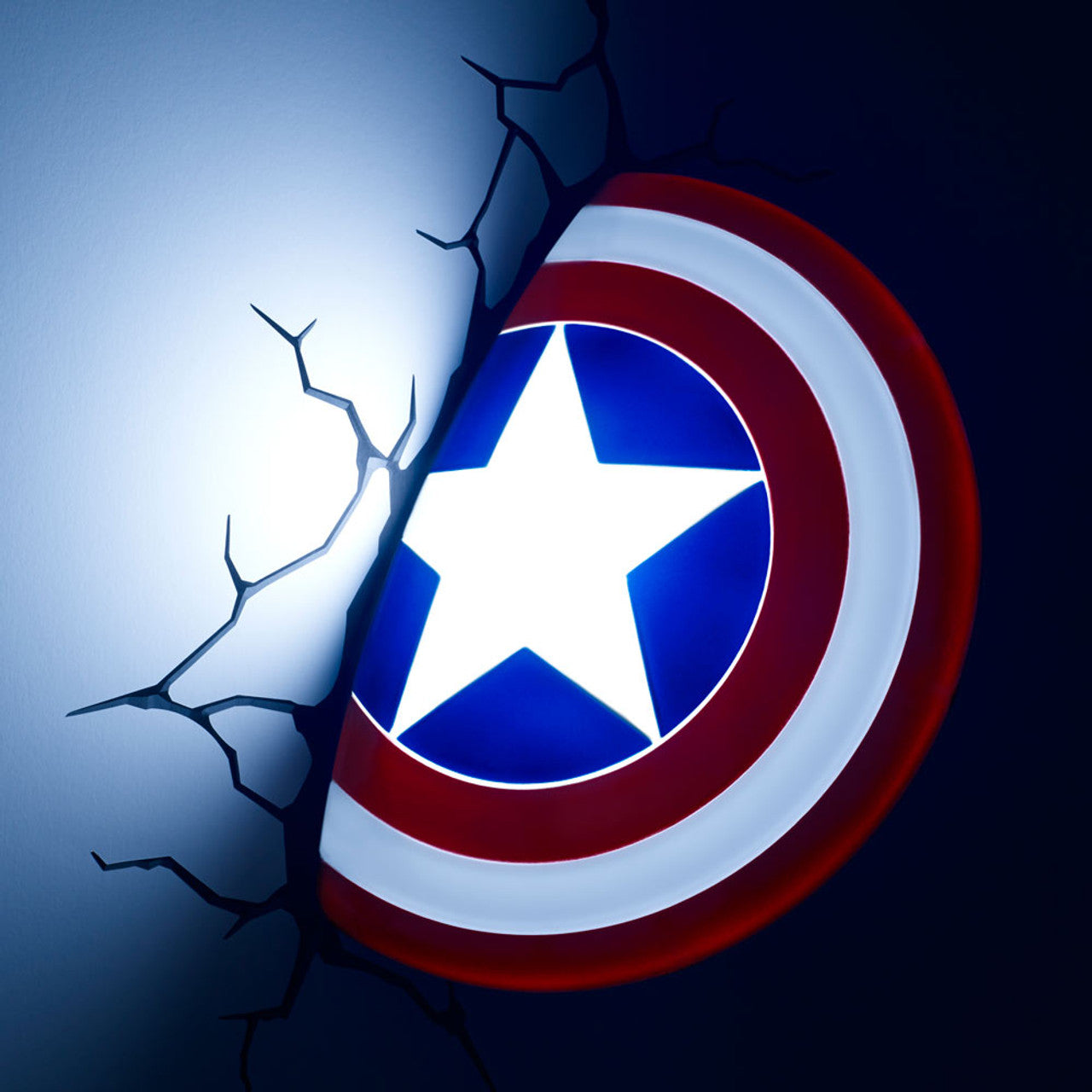 Officially Licensed 3D Deco LED Light Inspired by Captain America's Shield