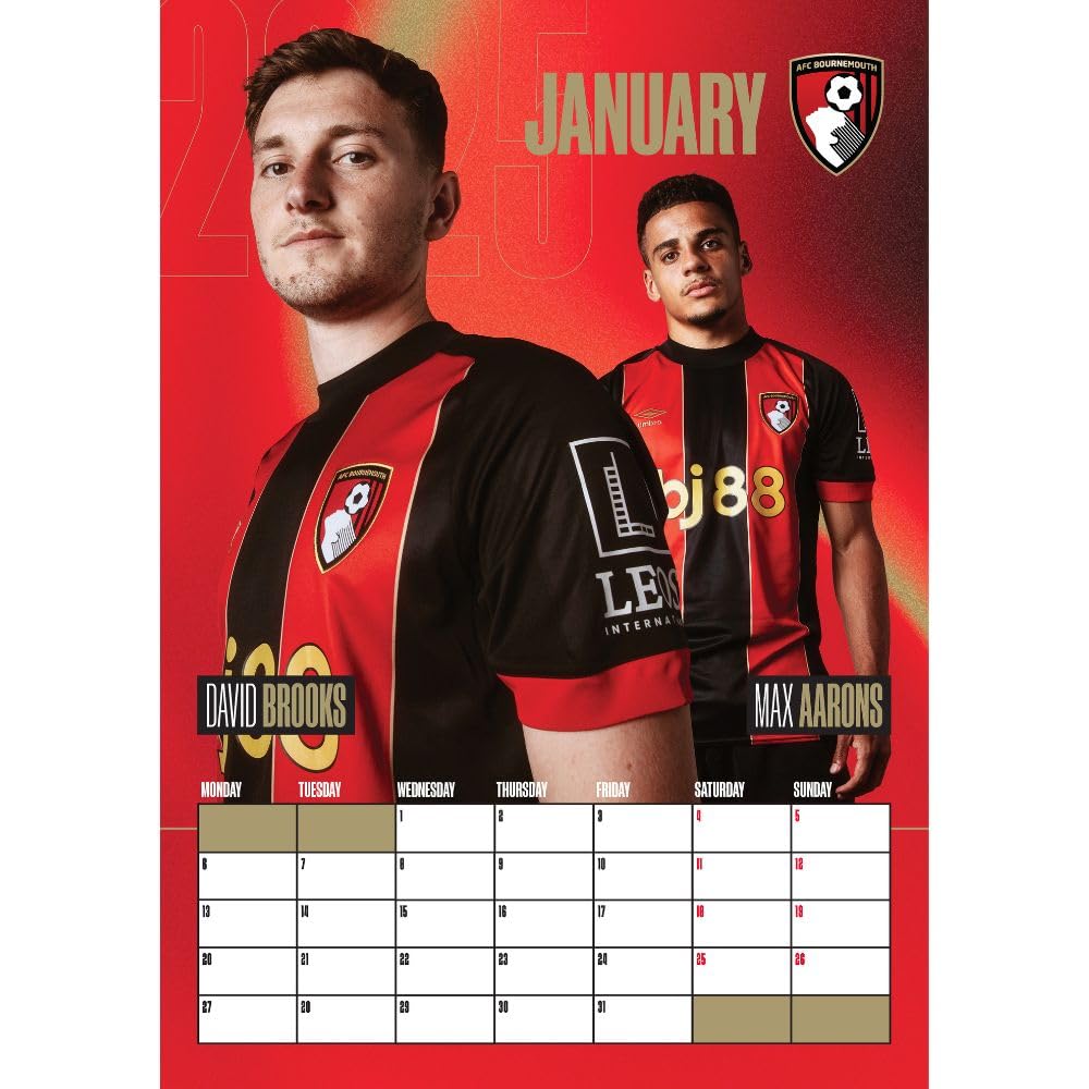 2025 A3 Wall Calendar Showcasing Beloved Bournemouth AFC Football Players
