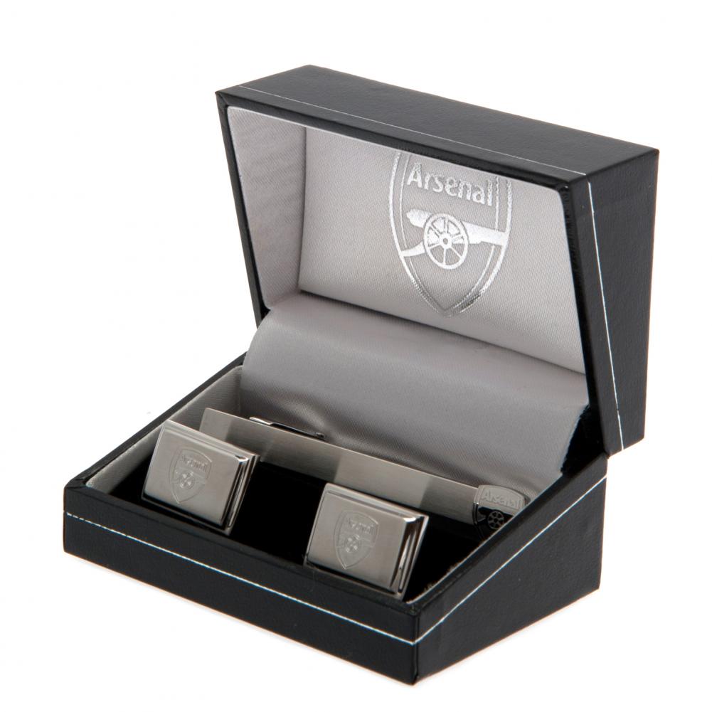 Elegant Arsenal FC Tie Slide and Executive Cufflink Set
