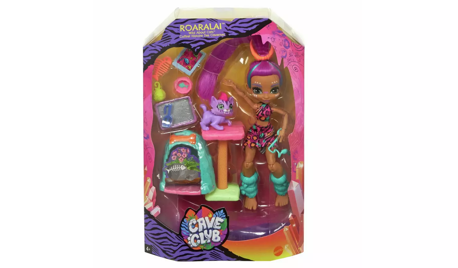 Cave Club Prehistoric Kids' Wild About Cats Playset along with Roaralai Fashion Doll