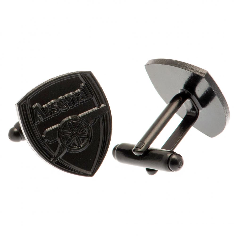 Stylish Black Arsenal FC Stainless Steel Crest - Shaped Cufflinks