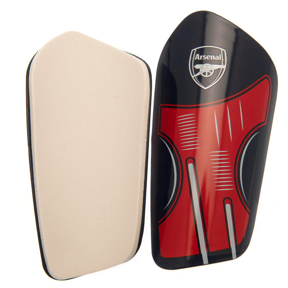 Kids Size Arsenal FC Delta - Design Shin Pads in Red and Navy Blue