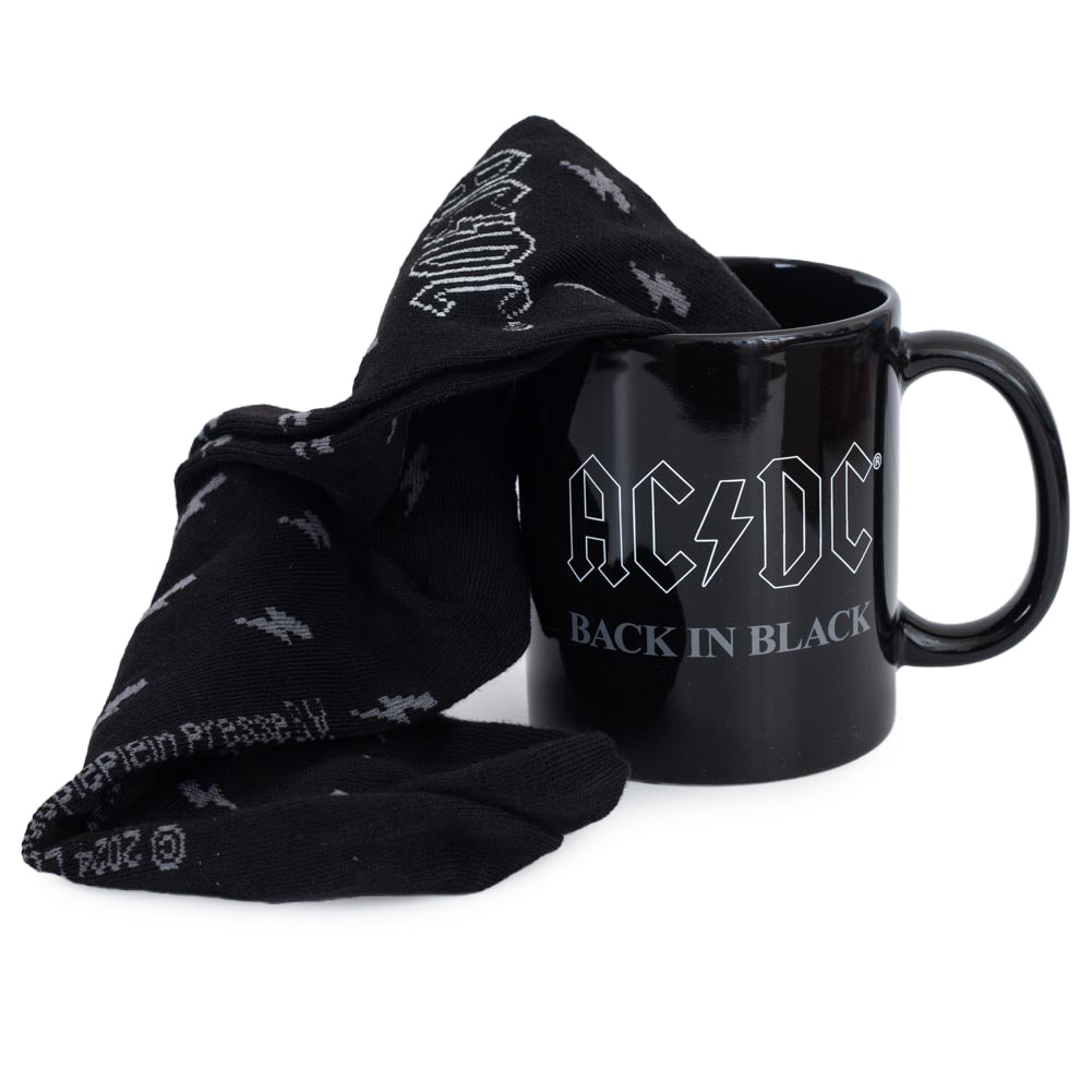 AC/DC Themed Classic Coffee Mug and Matching Sock Gift Set