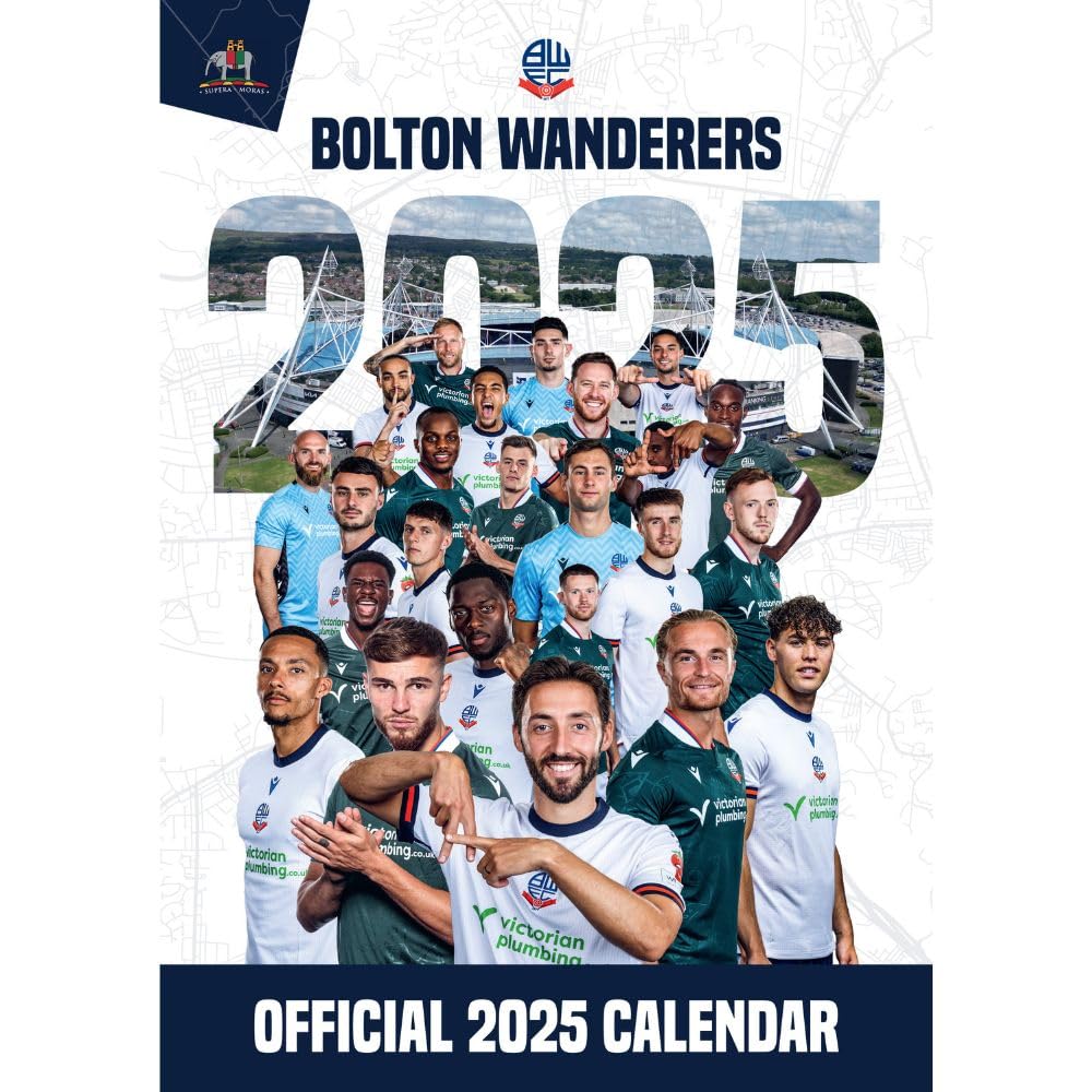 2025 A3 Wall Calendar Showcasing Bolton Wanderers FC Players