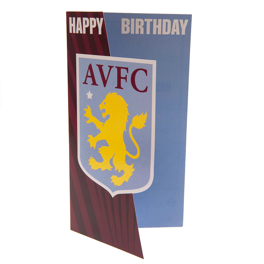 Aston Villa Football Club Crest Folded Glossy Birthday Greeting Card